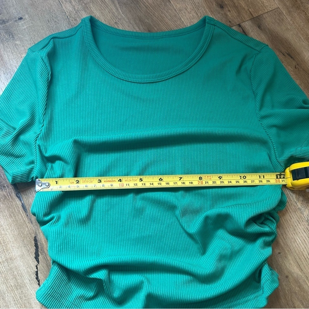 Shein Green Ruched Top Size Small - Picture 6 of 7